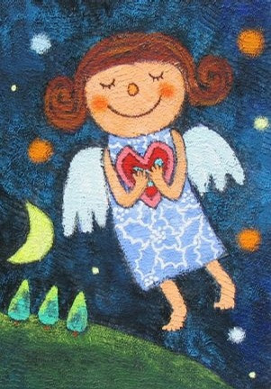 美丽的天使儿童画-小天使的样子